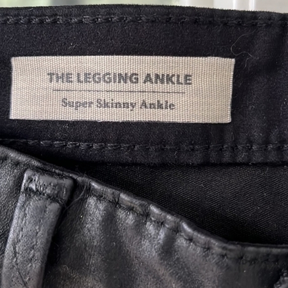 Ag Adriano Goldschmied The Legging Ankle Jean Faux Leather Super Skinny Black 27 - Picture 5 of 5